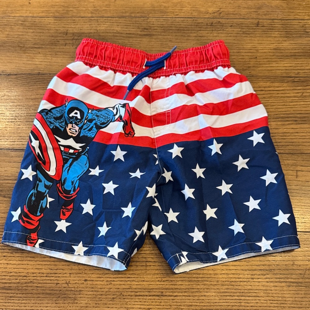 ☀️3 for $10☀️ Marvel Captain America Swim Trunks